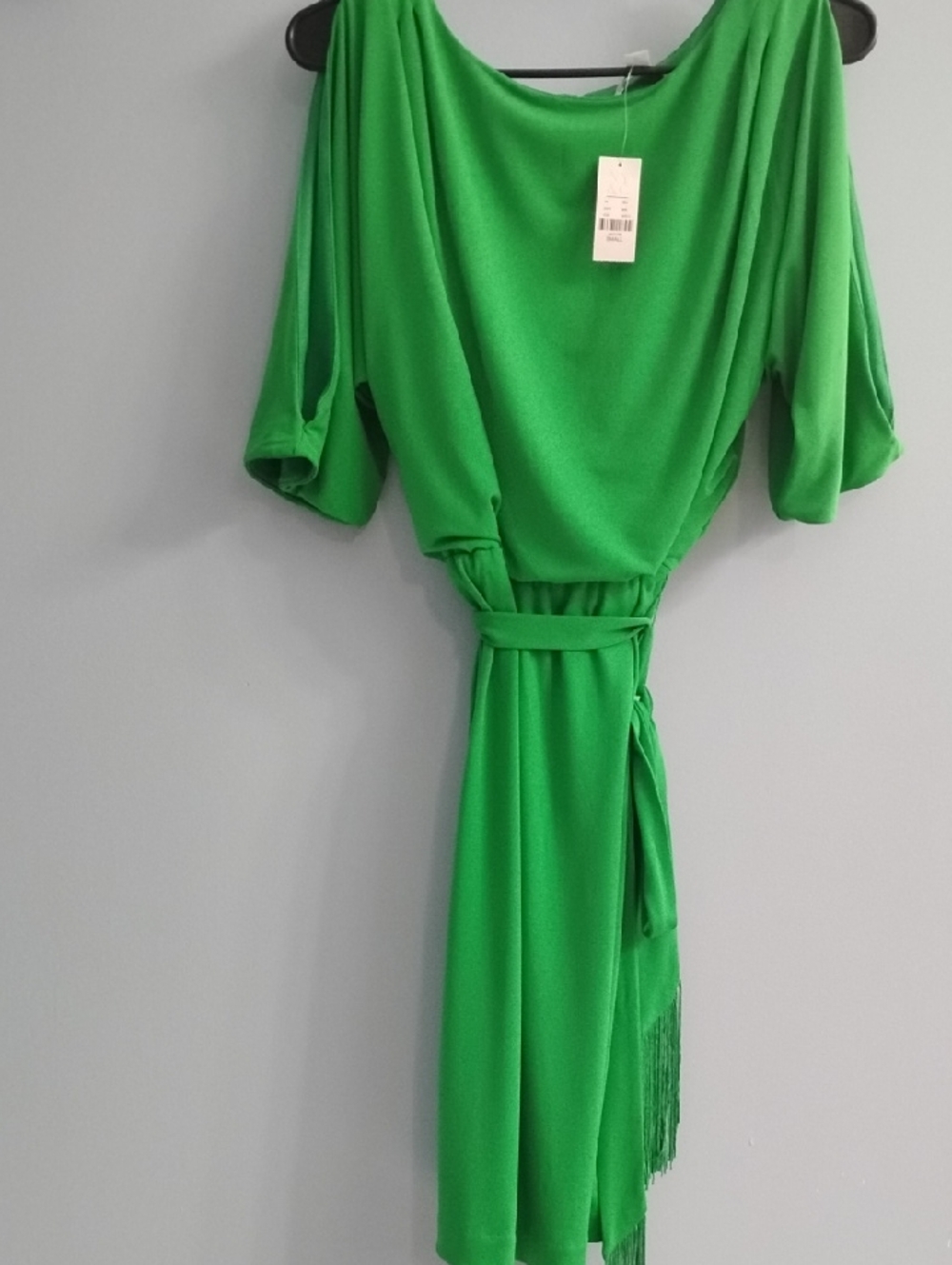 NWT New York & Company Bright Green Crewneck Shift Dress Size Small